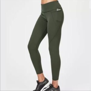 Sweaty Betty The Power 7/8 Workout Legging Tights Pockets Green Womens Size XS